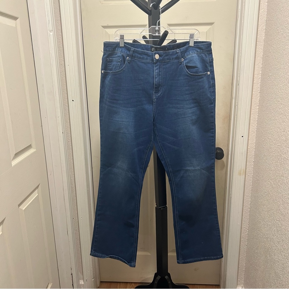 City chic jeans Harley mid rise bootleg jeans color : blue  size: 16petite